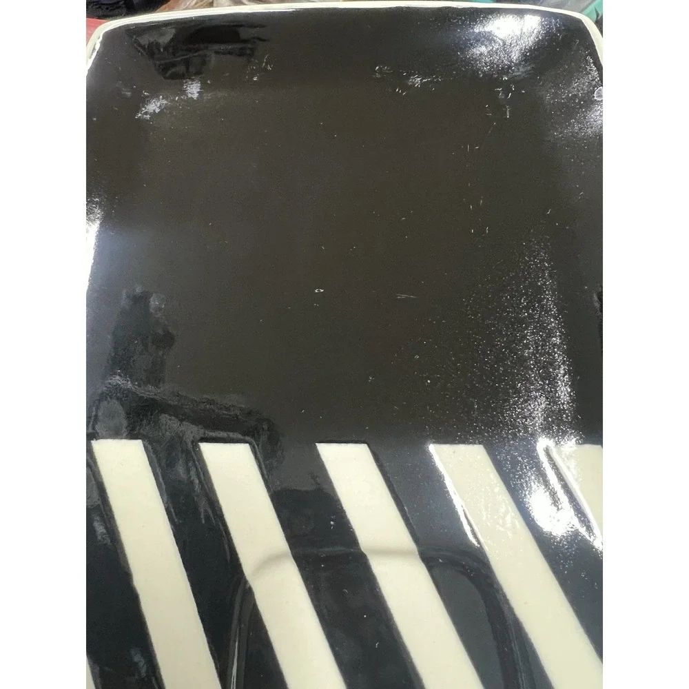The‎ Main Ingredients Black White Rectangle Plate With Cup Space